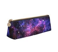 Estuche triangular de piel sintética con estampado de estrellas y galaxia del universo y galaxia