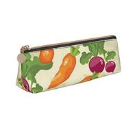 Estuche triangular de piel sintética con estampado de verduras 03 de dibujos animados