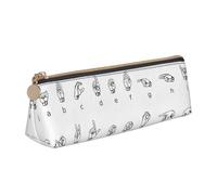 Estuche triangular simple para guardar artículos de oficina, cosméticos, artículos de tocador, Blanco, One Size, Art Deco
