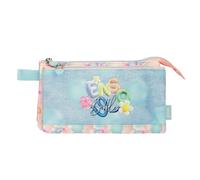 Estuche escolar triple Enso Bubbles azul vaquero