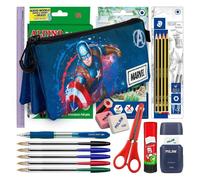 Estuche Triple Capitán América Karactermania Portatodo Fan Full Escolar