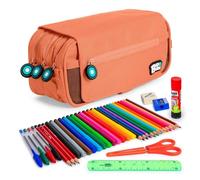 Estuche Triple ColePack BitsBobs Grafoplás Coral con Material Escolar