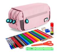 Estuche Triple ColePack BitsBobs Grafoplás Rosa Soft con Material Escolar