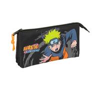 Safta NARUTO - Portatodo Triple, Estuche Infantil, Estuche Niño, Ideal para Niños en Edad Escolar, Cómodo y Versátil, Calidad y Resistencia, 22x3x12 cm