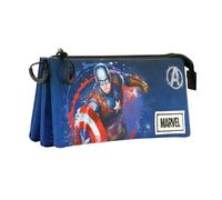 Marvel Estuche portatodo triple Capitán América Full Azul 23 x 11 cm