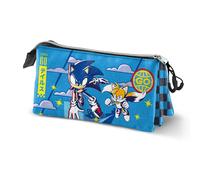 Estuche triple «Go» de Sonic the Hedgehog, azul