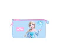 Safta Portatodo triple FROZEN – Estuche infantil 22x3x12 cm, cómodo y resistente