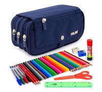 Estuche Triple Milan 1918 con Material Escolar Incluido Azul