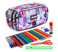 Estuche Triple Milan Aliens con Material Escolar Incluido