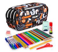 Estuche Triple Milan Fingers con Material Escolar de 40 Utensilios