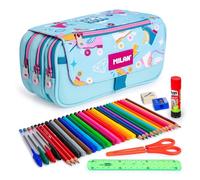 Estuche Triple Milan Roller con Material Escolar Incluido