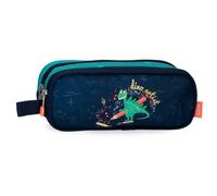 Estuche triple ovalado Dino Artist azul - Enso