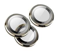 Estuche Ultra Resistente A La Vida S22 Cubierta de la cámara de Vidrio MAX Alloy para IPhone13 Film Protector Circle Camera Aluminio Funda para Compatible with iPhone 13 Pro MAX con (Gold, One Size)