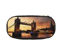 Estuche unisex con estampado de I Love London, diseño compacto para lápices, artículos pequeños, cremallera de doble cabeza, Black, Talla única, Neceser de maquillaje