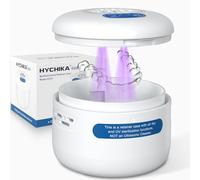 Estuche UV para Prótesis Dentales con Secado por Aire Forzado y Esterilización UV. Ideal para Retenedores, Dentaduras Postizas y Prótesis Dentales,(NO es una máquina de limpieza),Blancas