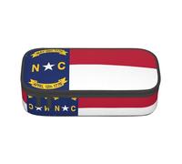Estuche versátil con estampado de la bandera del estado de Carolina del Norte, estuche organizador de gran capacidad, estuche para lápices para uso en la oficina, Black, Talla única, Funda para llave
