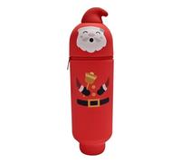 Estuche Vertical | Bolsa portaobjetos Papá Noel de Silicona - Porta bolígrafos portátil - para Escuela, casa, Oficina, niños y Chicos rotuladores, Reglas y Gomas