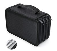 Estuches, 72 ranuras portalápices Caja de lápiz de Estudiantes Organizador Estuche Escolar de Caso Lapices de Colores Lápiz Bolsa de Arte Dibujo Estuches Escolares Pencil Case para Estudiantes (Negro)