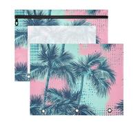 Estuches de bolsillo resistentes para cartas de papel A4, paquete de 2 unidades, para profesor, clase retro, palmeras Oastel