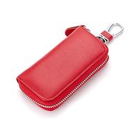 Estuches de cuero para llaves, estuche de cuero con cremallera para coche, estuche para llaves, multifuncional cartera para llaves de coche para mujeres y hombres con 6 ganchos y 1 llavero