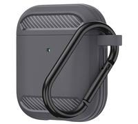 Estuches de Fibra de Carbono para Auriculares para AirPods 2 1 Estuche Lindo Carcasa de TPU Suave Cubierta una Prueba de Golpes con Llavero,