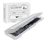 Estuches de plástico Transparente M.2 2280 SSD para Samsung/Kingston/Lexar/WD/Silicio/Acer, Caja de Almacenamiento SSD M.2 NVMe/AHCI 2280 (SSD no Incluido) (4 Pack)
