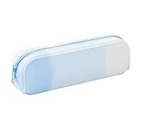 Estuches grandes | Estuche portátil con cremallera | Estuche expandible | Estuche de silicona | Bolsa rectangular para bolígrafos | Organizador de papelería de gran espacio | Organizador de papelería