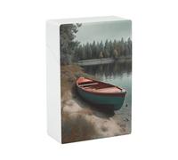 Estuches para cigarrillos con diseño de barco amarrado en la orilla, estuche impreso con capacidad para 20 cigarrillos, diseño de resorte a presión para abrirlo con una sola mano