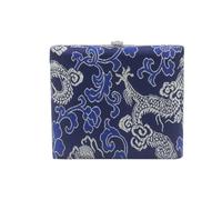 Estuches para lengüetas de oboe Caja de caña Oboe cuatro colores con patrón madera maciza y funda tela capacidad for 6 uds. Piezas instrumentos musicales Reed(Blue)