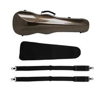 Estuches Para Violín Estuche portátil for violín 4/4, caja triangular de fibra de carbono, mochila con doble correa for el hombro, estuche triangular con higrómetro Para La Protección De Violines(Brow