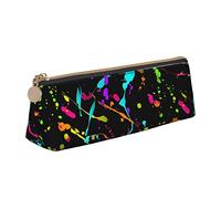 Estuches triangulares de neón que brillan en la oscuridad, bolsa para lápices de gran capacidad, bolsa con cremallera para mujeres, hombres, oficina y adultos