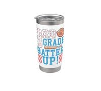 Estudiante de béisbol de tercer grado Batter Up Regreso a Vaso térmico de acero inoxidable de doble pared