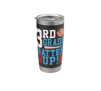 Estudiante de béisbol de tercer grado Batter Up Regreso a Vaso térmico de acero inoxidable de doble pared