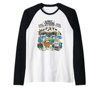 Estudiante de geografía Perezoso de 4to Grado Que aplasta Lentamente Gaviota Camiseta Manga Raglan