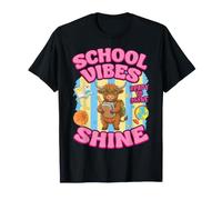 Estudiante de Highland Cow Vibes de Regreso a Clases Listo para Brillar Camiseta