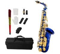 estudiante de saxofón Instrumentos De Viento De Madera Saxofón Alto Eb Latón Mi Bemol Sax 802 Instrumento De Viento De Madera Tipo Llave Con Estuche Acolchado Para Varilla (Color : Blue)