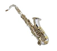 estudiante de saxofón Saxofón Tenor Bb Tune, Cuerpo Plateado, Laca Dorada, Llave, Saxofón De Tela, Maleta De Cuero Negro, Maleta De Cuero Rojo (Color : Cloth)