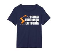Estudiantes Automatización Engineering Ingeniero Re Robots Camiseta, Mujer Tallas Grandes, Azul Marino, 3XL Grande