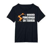 Estudiantes Automatización Engineering Ingeniero Re Robots Camiseta, Mujer Tallas Grandes, Negro, 1XL Grande