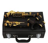estudiantes clarinete Clarinete De Nivel De Rendimiento Profesional, Tono C, 17 Teclas, Madera De Ébano, Chapado En Oro Con Estuche Profesional Clarinete
