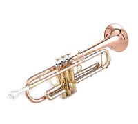 Estudiantes Trompeta B-flat Trumpet Rose Gold Three-color Contrast Design Standard Trumpet Professional Playing Brass Instrument Trompeta Estándar