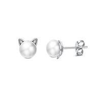 Estudio de Agua Dulce de Agua Dulce Lindos Pendientes de Gama Alta para Mujeres en Forma de Gato
