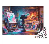 Estudio de Arte Animal Pintor Puzzle de 1000 Piezas Papel Puzzle para Adultos Estilo Artístico Juego de Puzzle 1000 Piezas Relajación Decoración Regalo 38x26cm/1000pcs