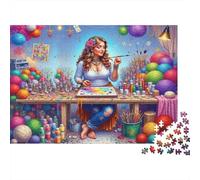 Estudio de Artista Creativo Globos Coloridos Puzzle de 1000 Piezas Papel para Adultos Relajación Enfoque Familia Decoración Regalo 52x38cm/1000pcs