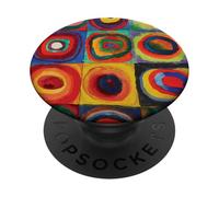Estudio de Color de Kandinsky, Cuadrados con círculos concéntricos HD PopSockets PopGrip Adhesivo