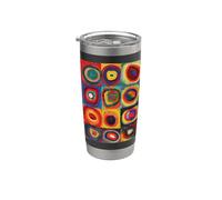Estudio de color de Kandinsky, cuadrados con círculos concéntricos HD Vaso térmico de acero inoxidable de doble pared