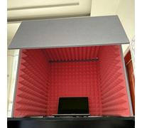 Estudio de grabación vocal portátil, Cabina de grabación portátil, cabina espuma con micrófono, estudio, sala aislamiento acústico, ideal for música, dormitorio y hogar(Red)