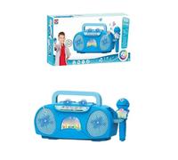 Estudio de micro karaoke infantil, altavoz de karaoke con micrófono inalámbrico, micro karaoke con iluminación LED divertida y altavoz integrado, perfecto para cantantes (B)