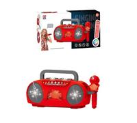 Estudio de micro karaoke infantil, altavoz de karaoke con micrófono inalámbrico, micro karaoke con iluminación LED divertida y altavoz integrado, perfecto para cantantes (C)