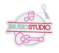 Estudio de Música Dimmable Led Wall Decor Decor Light for Live Concert Club Bar Dormitorio Rosa, Brillante y Llamativo Estudio de de Música
